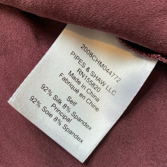 Veronica Beard Lillian Silk Rouched Red Wine Blouse 0 - Picture 6 of 6